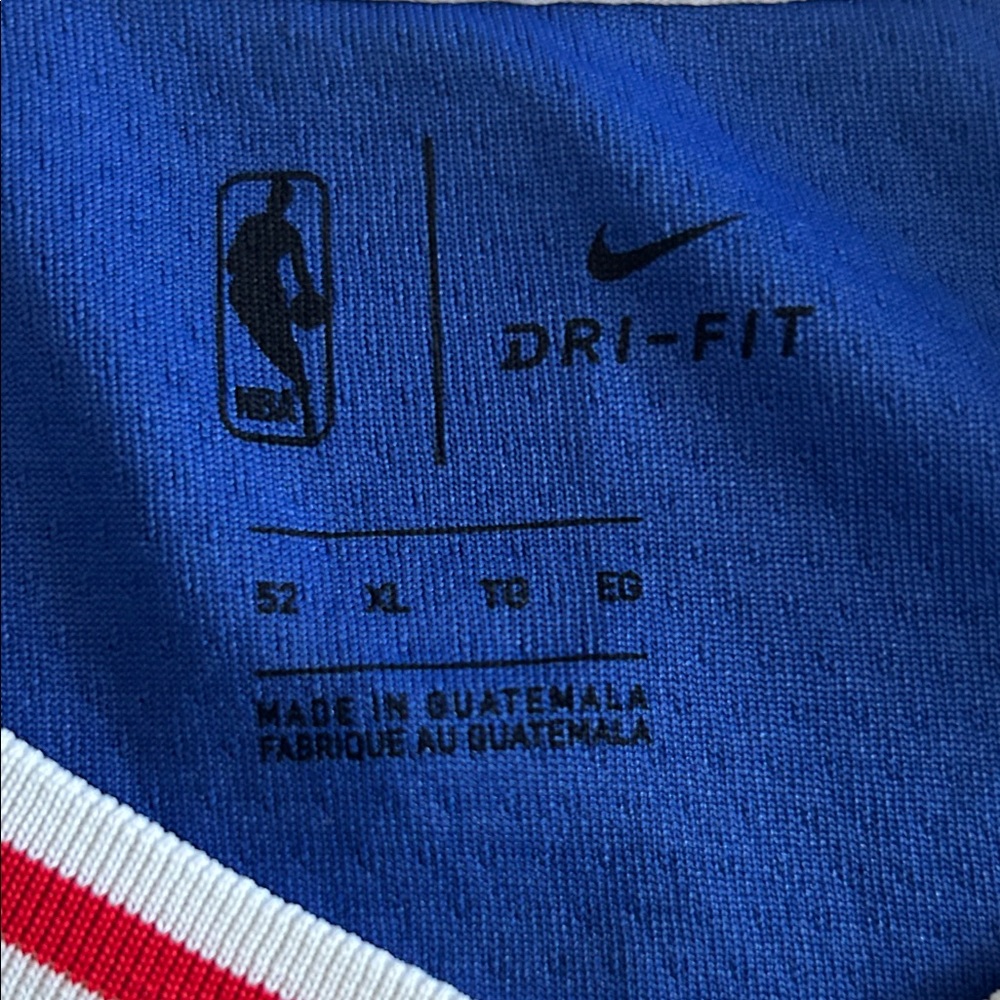 Joel Embiid Nike PHILA #21 Royal Blue Basketball Jersey with White and Red Trim - Picture 5 of 7
